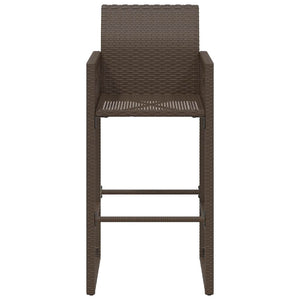 Sgabelli da Bar da Giardino 2 pz in Polyrattan Marrone 368703