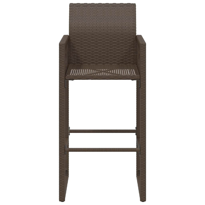 Sgabelli da Bar da Giardino 2 pz in Polyrattan Marrone 368703