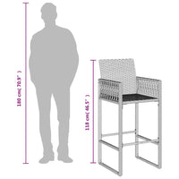 Sgabelli da Bar da Giardino 2 pz in Polyrattan Marrone 368703