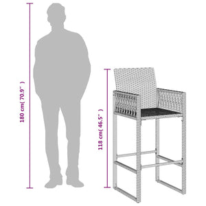 Sgabelli da Bar da Giardino 2 pz in Polyrattan Marrone 368703
