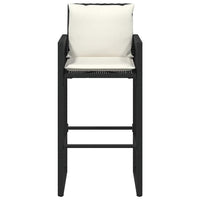 Sgabelli da Bar con Cuscini 2 pz Neri in Polyrattan 368705