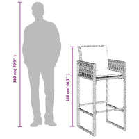 Sgabelli da Bar con Cuscini 2 pz Neri in Polyrattan 368705