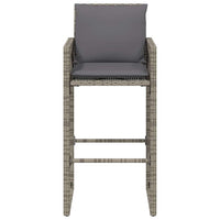 Sgabelli da Bar con Cuscini 2 pz Grigi in Polyrattan 368707