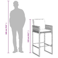 Sgabelli da Bar con Cuscini 2 pz Grigi in Polyrattan 368707