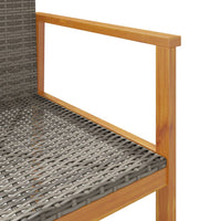 Sedie da Giardino 2 pz Grigie in Polyrattan e Legno Massello 368709