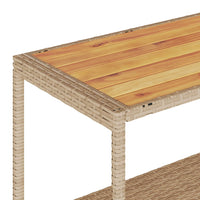 Carrello da Bar 3 Livelli Beige in Polyrattan e Massello Acacia 368725