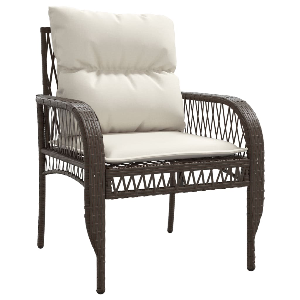 Set Divano da Giardino 4 pz con Cuscini-Sofa da Giardino-Divanetto da esterno Marrone in Polyrattan 190740