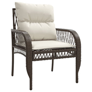 Set Divano da Giardino 4 pz con Cuscini-Sofa da Giardino-Divanetto da esterno Marrone in Polyrattan 190740