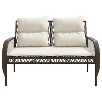 Set Divano da Giardino 4 pz con Cuscini Marrone in Polyrattan 368728