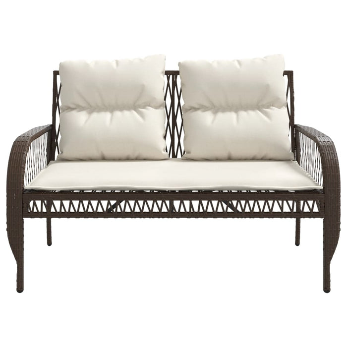 Set Divano da Giardino 4 pz con Cuscini Marrone in Polyrattan 368728