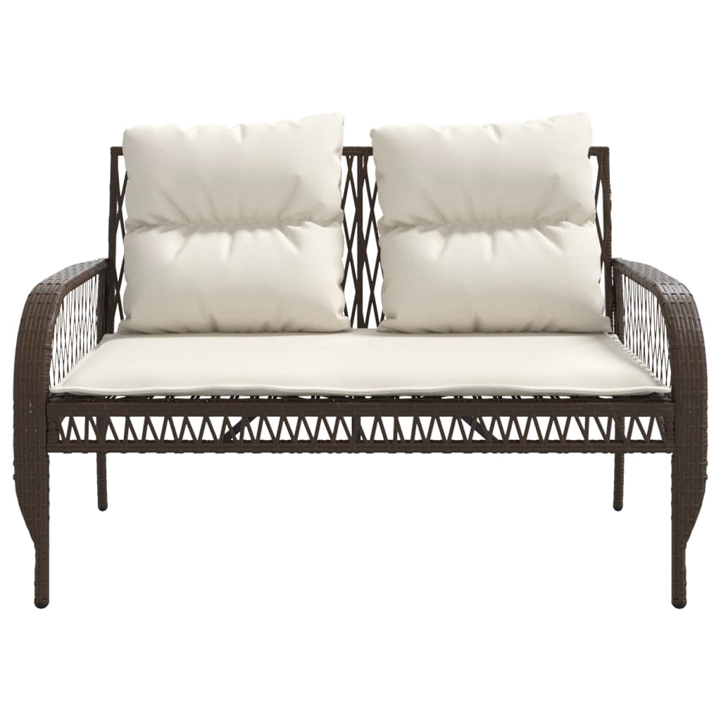 Set Divano da Giardino 4 pz con Cuscini-Sofa da Giardino-Divanetto da esterno Marrone in Polyrattan 190740