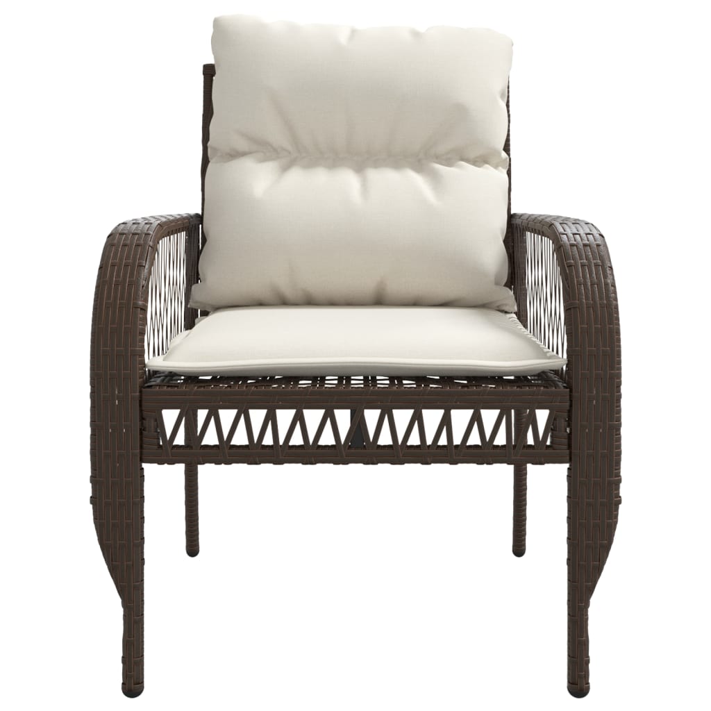 Set Divano da Giardino 4 pz con Cuscini Marrone in Polyrattan 368728