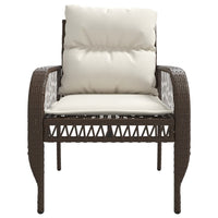 Set Divano da Giardino 4 pz con Cuscini-Sofa da Giardino-Divanetto da esterno Marrone in Polyrattan 190740