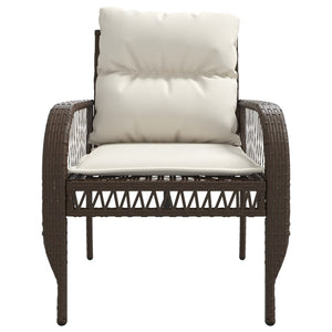 Set Divano da Giardino 4 pz con Cuscini-Sofa da Giardino-Divanetto da esterno Marrone in Polyrattan 190740