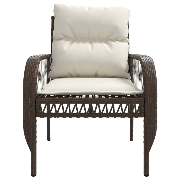 Set Divano da Giardino 4 pz con Cuscini-Sofa da Giardino-Divanetto da esterno Marrone in Polyrattan 190740