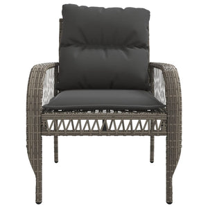 Set Divani da Giardino 4 pz con Cuscini in Polyrattan Grigio