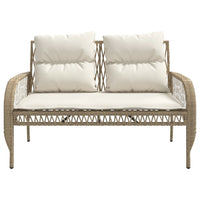 Set Divano da Giardino 4 pz con Cuscini-Sofa da Giardino-Divanetto da esterno Beige in Polyrattan 606670