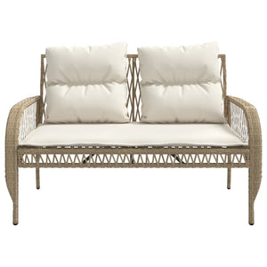 Set Divano da Giardino 4 pz con Cuscini-Sofa da Giardino-Divanetto da esterno Beige in Polyrattan 606670
