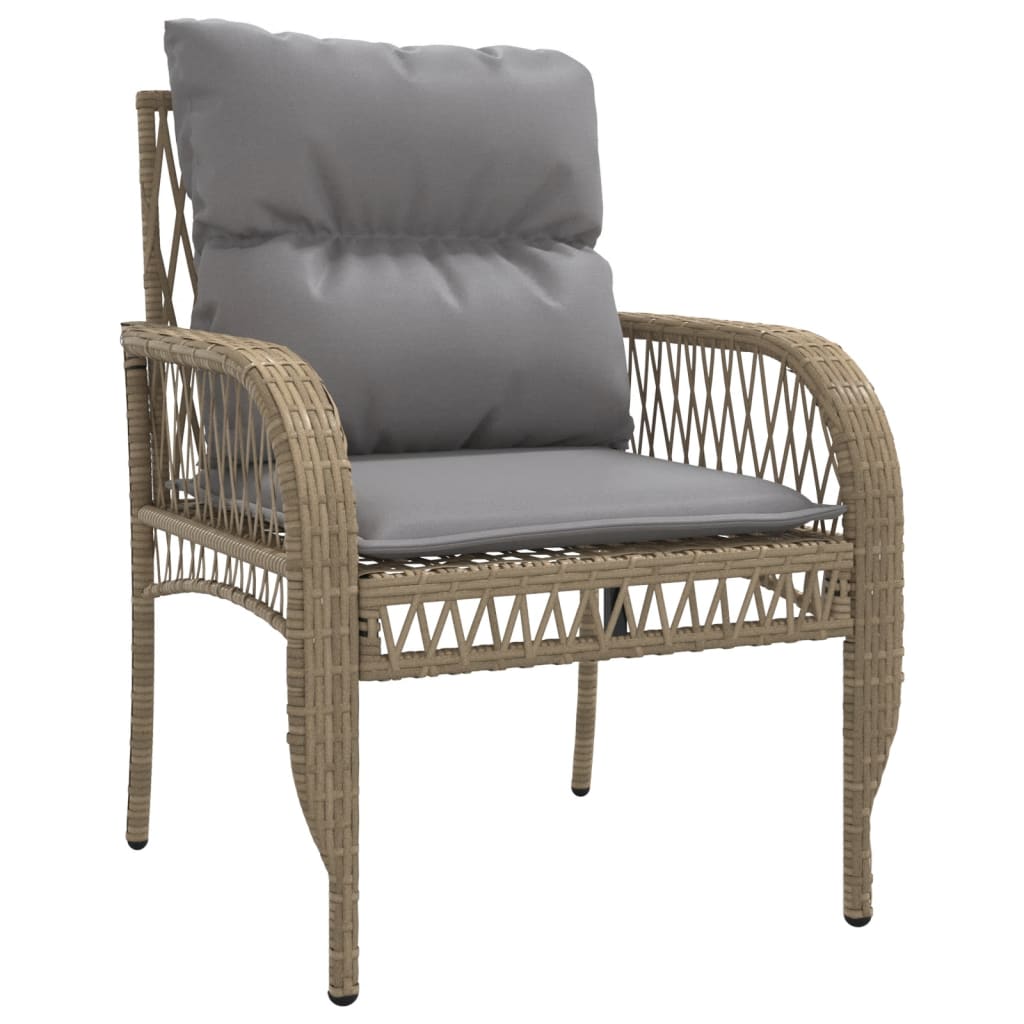 Set Divano da Giardino 4 pz con Cuscini-Sofa da Giardino-Divanetto da esterno Beige in Polyrattan 465016