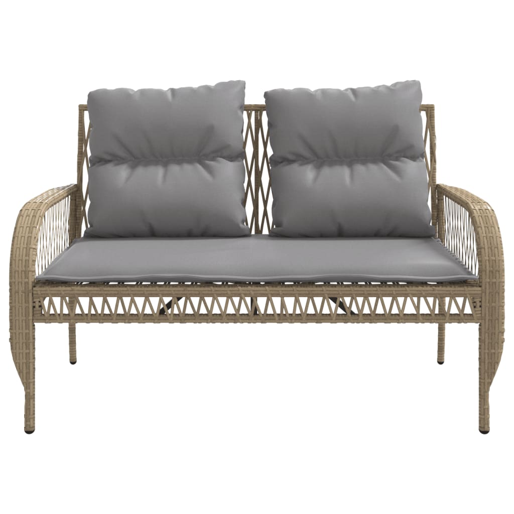 Set Divano da Giardino 4 pz con Cuscini-Sofa da Giardino-Divanetto da esterno Beige in Polyrattan 465016