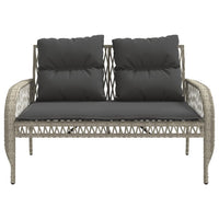 Set Divano da Giardino 4 pz con Cuscini-Sofa da Giardino-Divanetto da esterno Grigio Chiaro Polyrattan 613413
