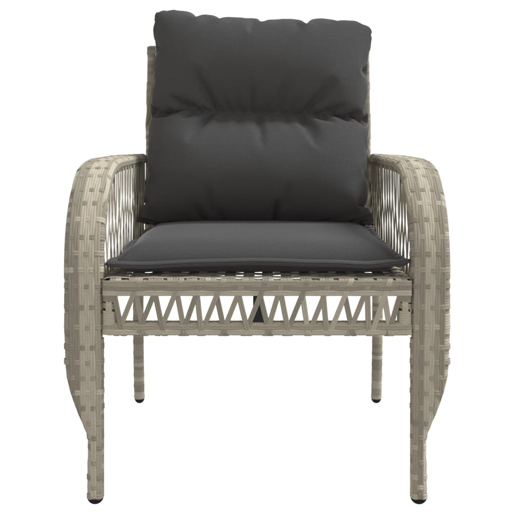 Set Divano da Giardino 4 pz con Cuscini-Sofa da Giardino-Divanetto da esterno Grigio Chiaro Polyrattan 613413