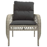 Set Divano da Giardino 4 pz con Cuscini-Sofa da Giardino-Divanetto da esterno Grigio Chiaro Polyrattan 613413