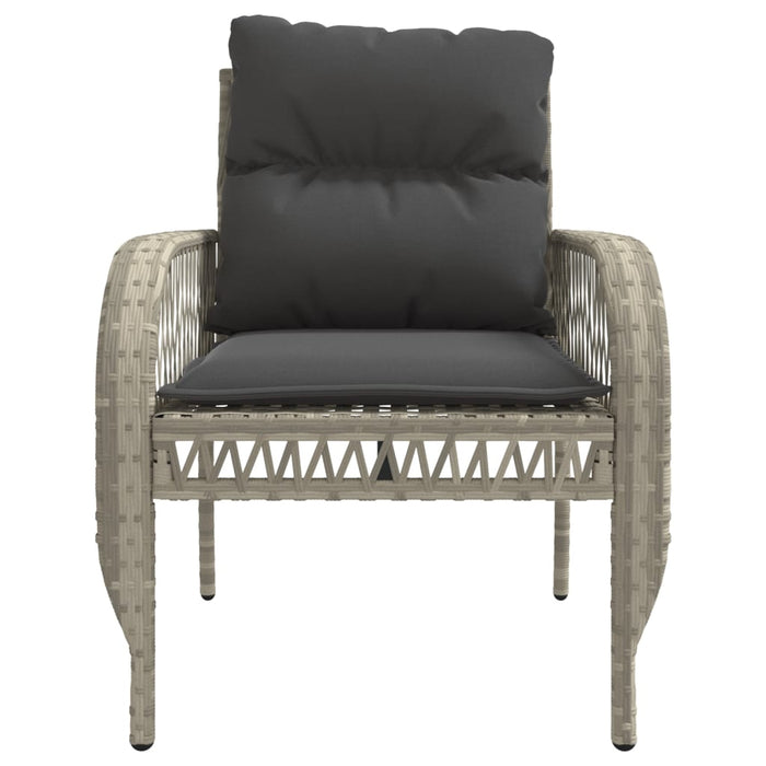 Set Divano da Giardino 4 pz con Cuscini-Sofa da Giardino-Divanetto da esterno Grigio Chiaro Polyrattan 613413