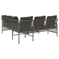 Set Divano da Giardino 2 pz con Cuscini-Sofa da Giardino-Divanetto da esterno Grigio in Polyrattan