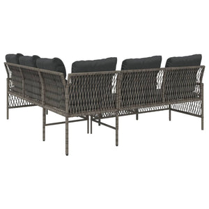 Set Divano da Giardino 2 pz con Cuscini-Sofa da Giardino-Divanetto da esterno Grigio in Polyrattan