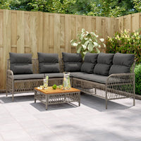 Set Divano da Giardino 2 pz con Cuscini-Sofa da Giardino-Divanetto da esterno Grigio in Polyrattan