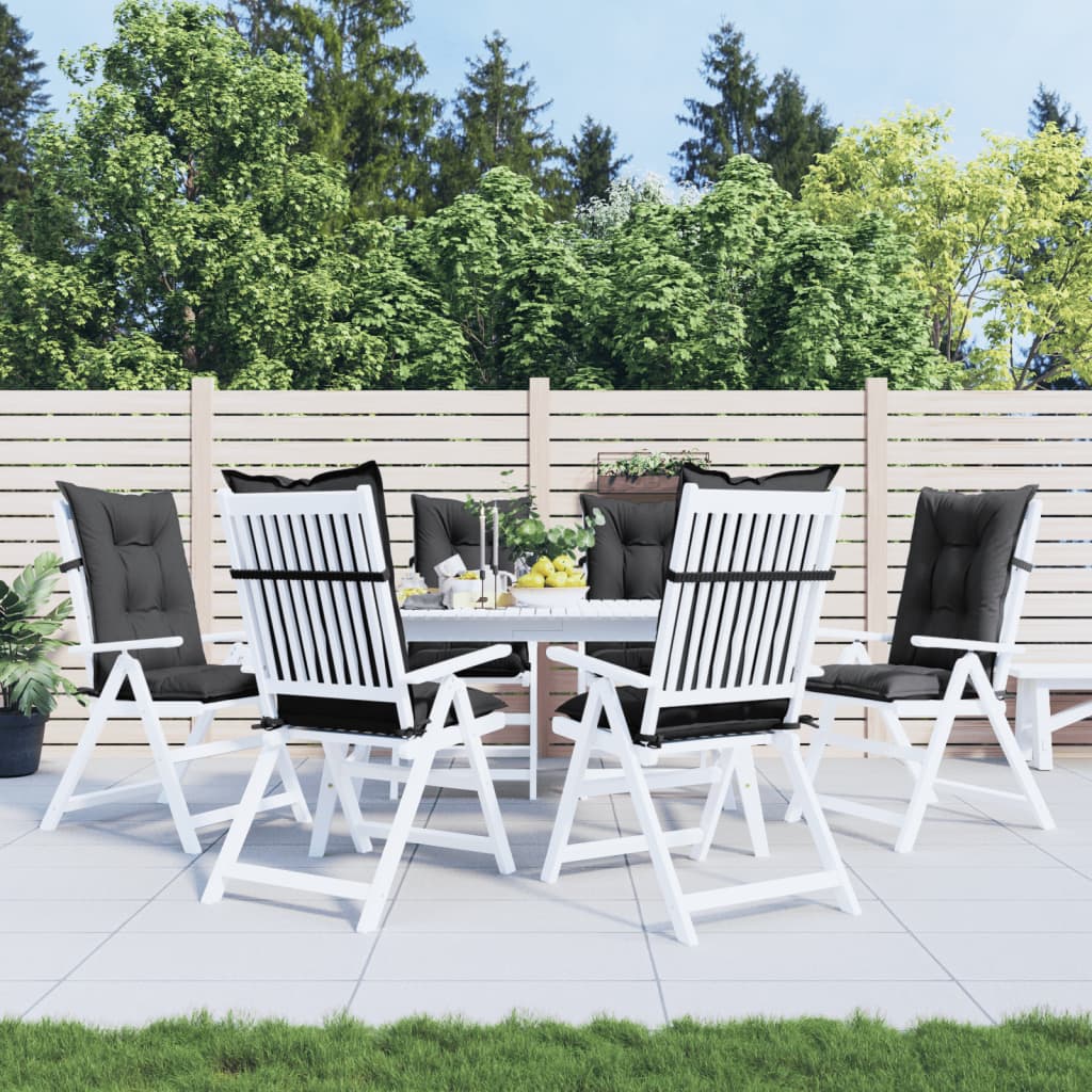 Cuscini Sedia Schiena Alta 6 Antracite Mélange 120x50x7 Tessuto 4002345