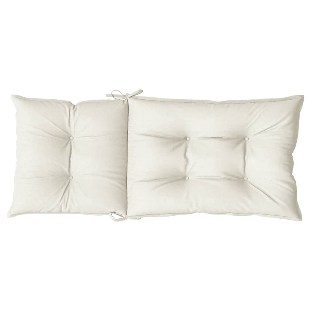 Cuscini Sedia Schiena Alta 4 Crema Mélange 120x50x7 Tessuto 4002353