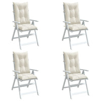 Cuscini Sedia Schiena Alta 4 Crema Mélange 120x50x7 Tessuto 4002353