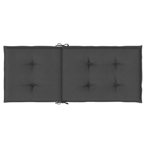 Cuscini Sedia Schiena Alta 6 Antracite Mélange 120x50x4 Tessuto