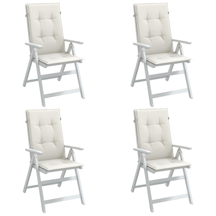 Cuscini Sedia Schiena Alta 4 Crema Mélange 120x50x4 Tessuto