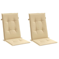 Cuscini Sedia Schiena Alta 2 Beige Mélange 120x50x4 Tessuto