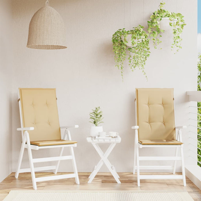 Cuscini Sedia Schiena Alta 2 Beige Mélange 120x50x4 Tessuto