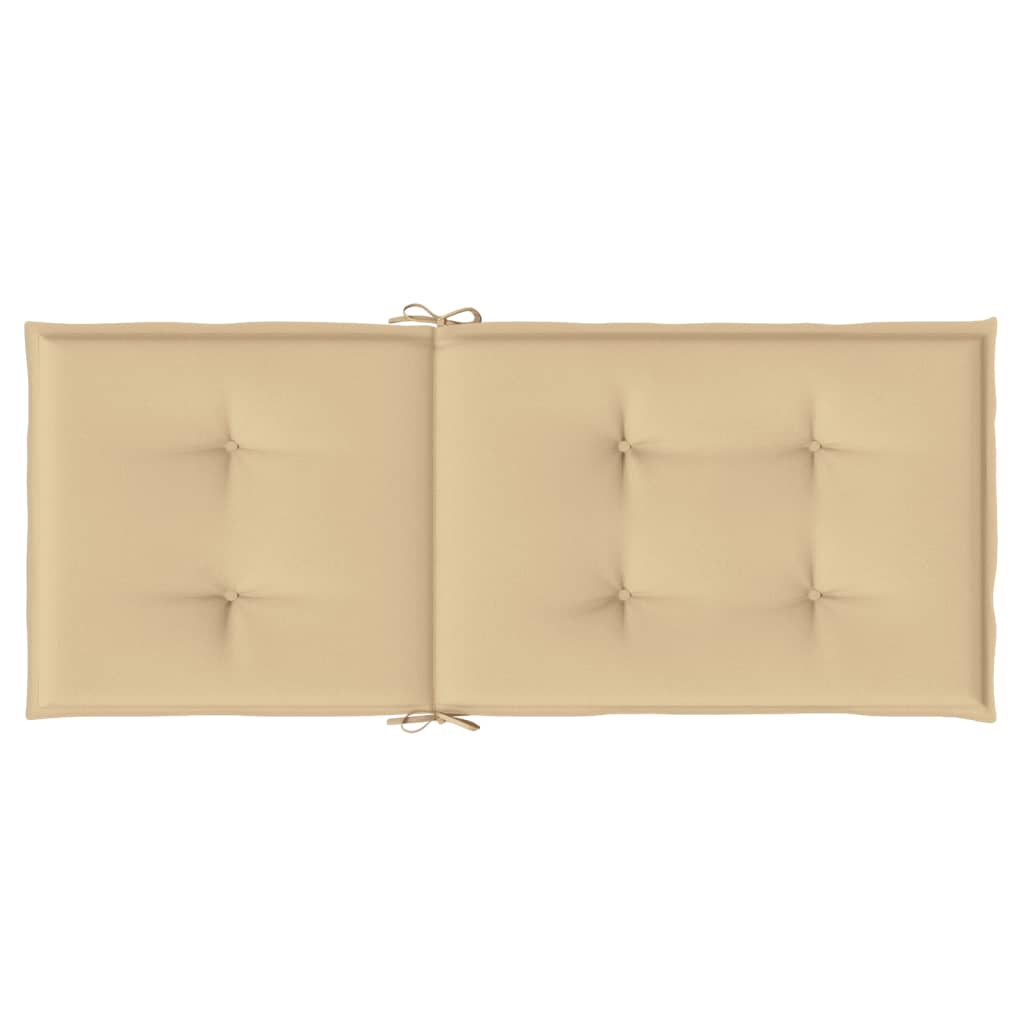 Cuscini Sedia Schiena Alta 2 Beige Mélange 120x50x4 Tessuto
