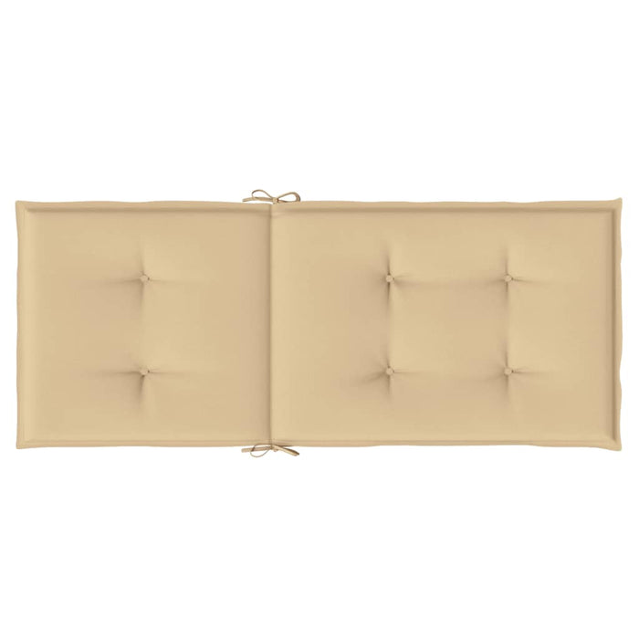Cuscini Sedia Schiena Alta 2 Beige Mélange 120x50x4 Tessuto 4002421
