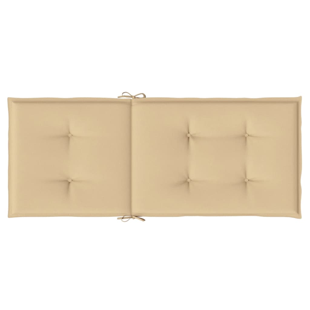 Cuscini Sedia Schiena Alta 4 Beige Mélange 120x50x4 Tessuto
