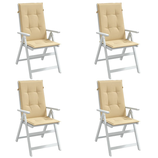 Cuscini Sedia Schiena Alta 4 Beige Mélange 120x50x4 Tessuto 4002422