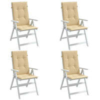 Cuscini Sedia Schiena Alta 4 Beige Mélange 120x50x4 Tessuto