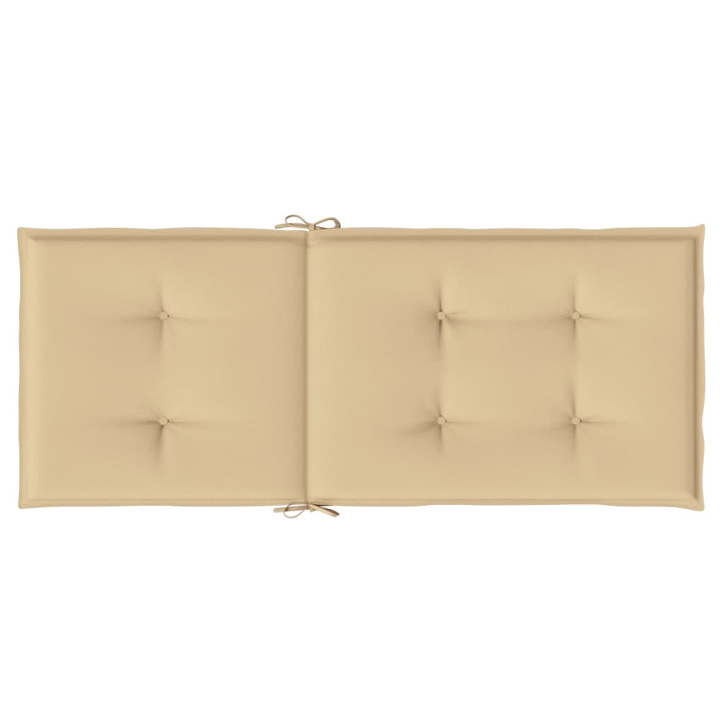 Cuscini Sedia Schiena Alta 6 Beige Mélange 120x50x4 Tessuto