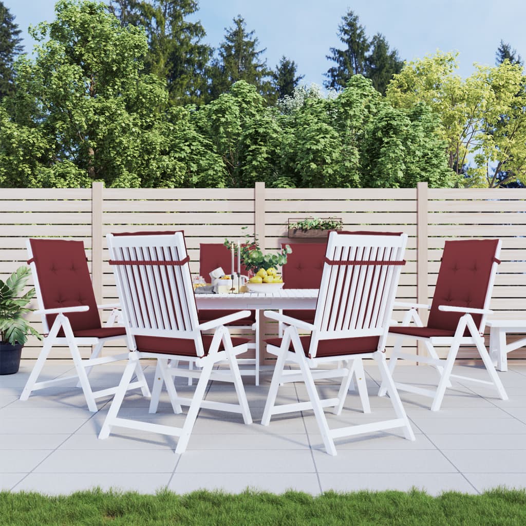 Cuscini Sedia Schiena Alta 2 Rosso Vino Mélange 120x50x4 cm 4002441