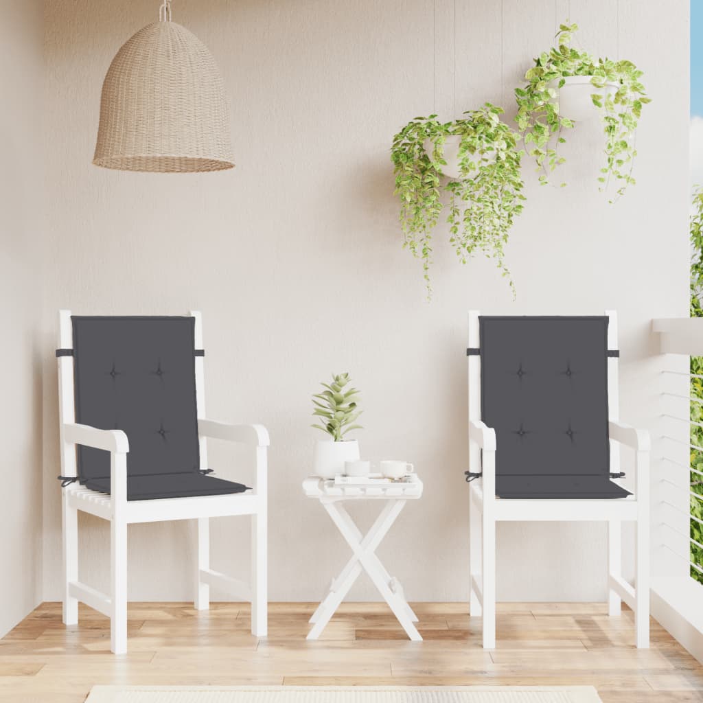 Cuscini Sedia Schiena Bassa 2 pz Antracite Mélange 100x50x4 cm 4002442