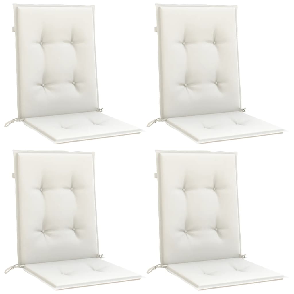 Cuscini Sedia Schiena Bassa 4 pz Crema Mélange 100x50x4 Tessuto 4002452