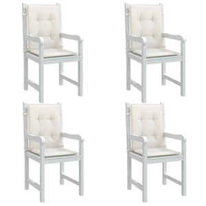 Cuscini Sedia Schiena Bassa 4 pz Crema Mélange 100x50x4 Tessuto