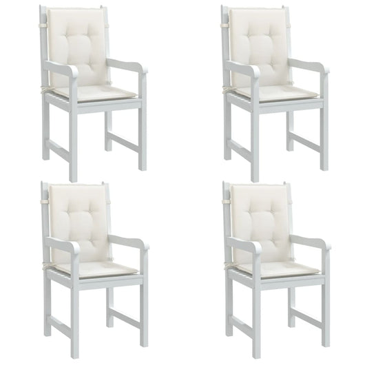 Cuscini Sedia Schiena Bassa 4 pz Crema Mélange 100x50x4 Tessuto