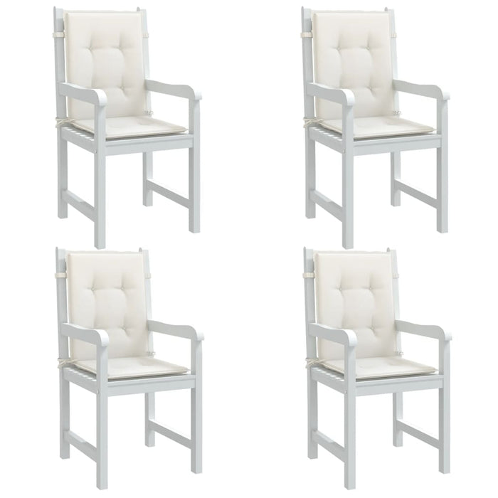 Cuscini Sedia Schiena Bassa 4 pz Crema Mélange 100x50x4 Tessuto